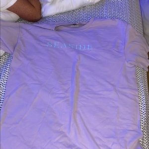 purple and blue seaside shirt